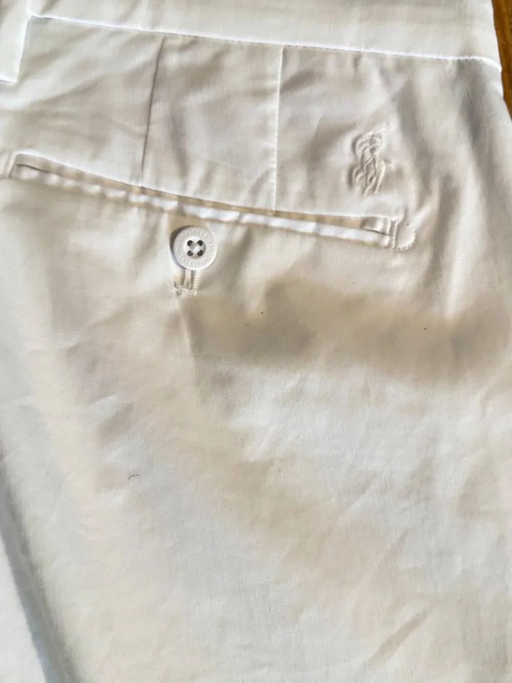 NWT POLO RALPH LAUREN STRECTH STRAIGHT FIT WHITE PERFORMANCE CHINO PANTS 33 X 32